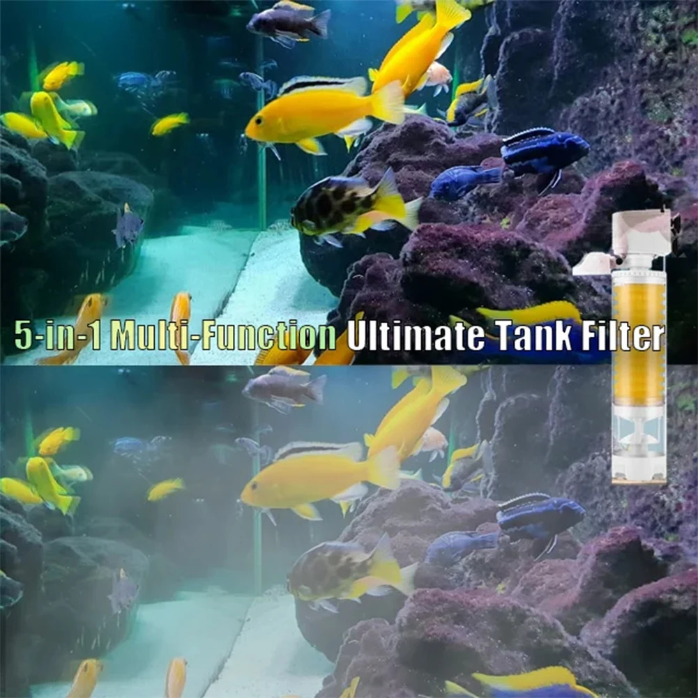 Tank Filter Ultra Quiet Fish Tank Filtration Pump Add Oxygen 3 in 1 Multifunction Internal Aquarium Filter Pump Accessories 250521