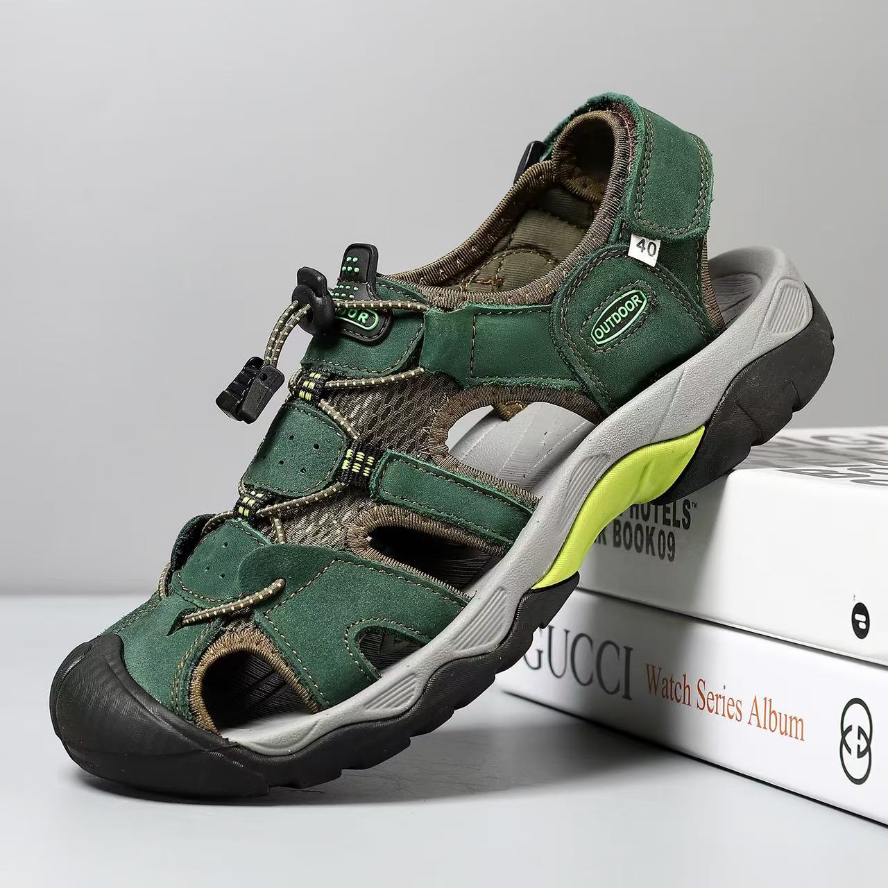 Men Leather Men's Sandals Durable Handmade ing Close Toe Non Slip Shoes For Indoor Outdoor Beach Big Size 48 05c4 's