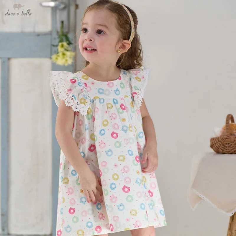 Dave Bella Girls Baby Dress Summer Casual Sweet Cute Print Childrens Cotton Princess Dress Party Outdoor Seaside DB2251751 X250528