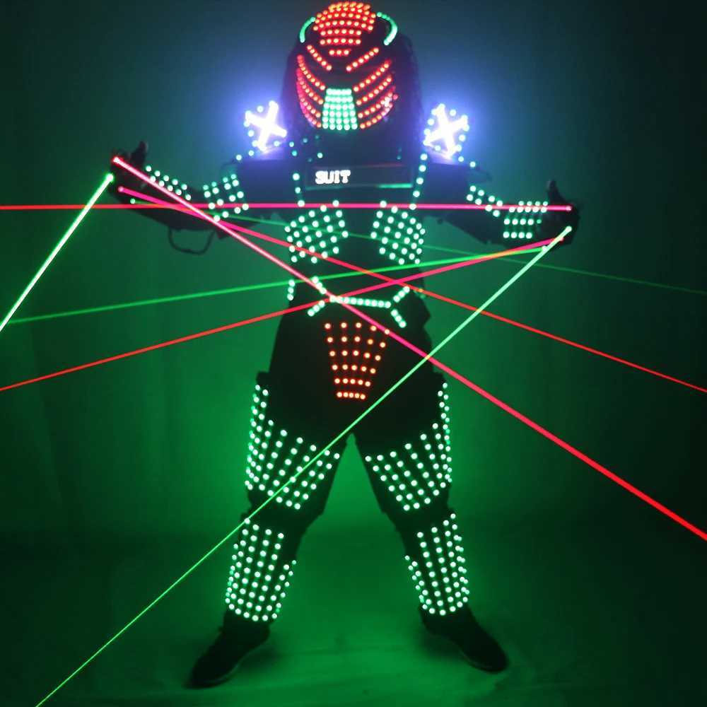 LED Robot Costumes Clothes LED Lights Luminous Stage Dance Performance Show Dress for Night Club W250528