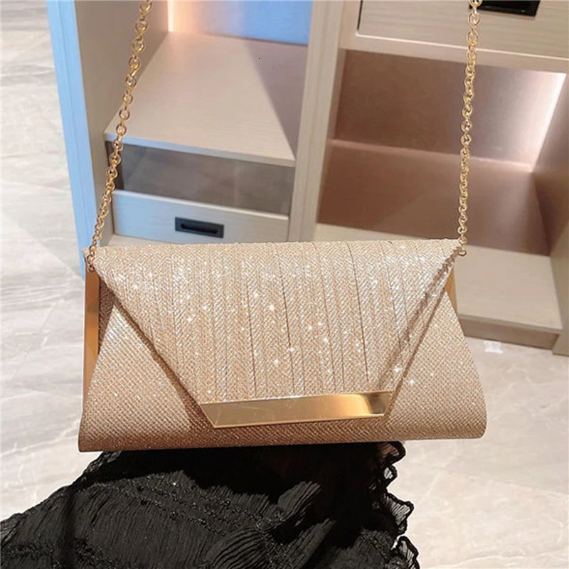 Women Exquisite Evening Bag Party Banquet Glitter Purse Lady Elegant Wedding Clutches Handbag Female Cocktail Chain Shoulder Bag 250526