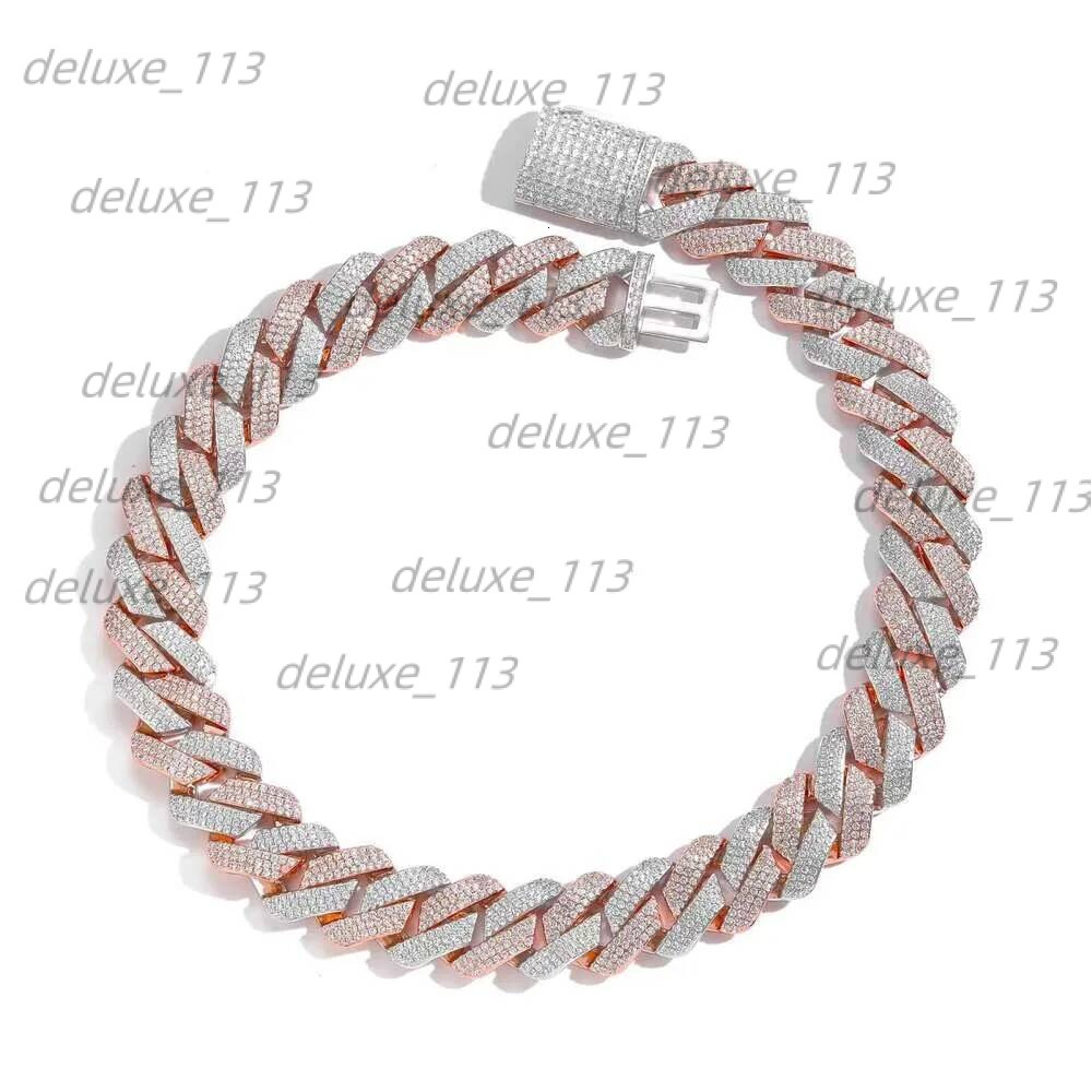 Fashion Jewelry Designer Cuban Chain, Pure Sier Tin 3 Rows Mosonite Necklace Men's Gift Gothic Iced Pendant With Dia Tester