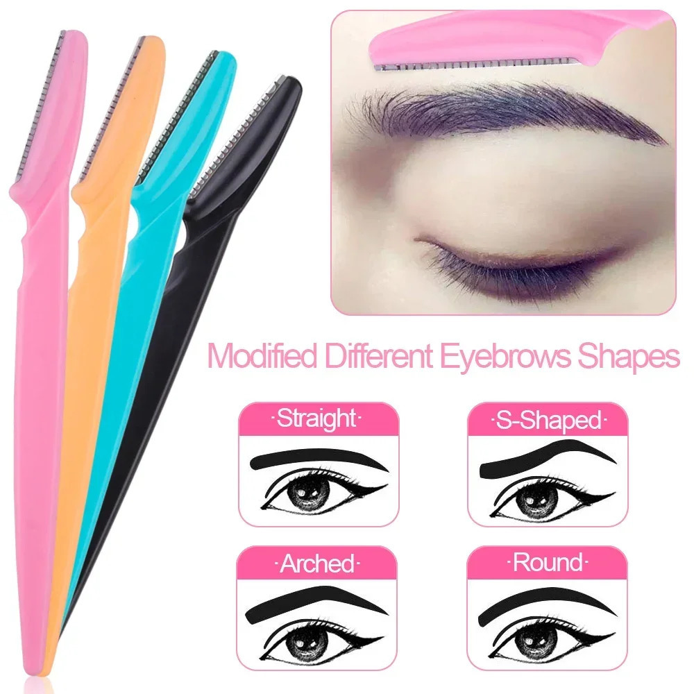 310Pcs Eye Brow Epilation Hair Removal Cutters Safety Knife Makeup Scraper Eyebrow Trimmer Blade Women Face Shaver Portable 250516