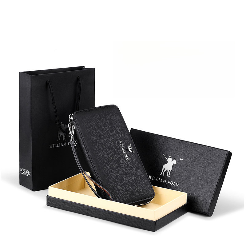Free Shipping Designer Bag Men's Multifunctional Zipper Long Wallet Fashion Phone Bag Business Cowhide Clutch Men Handbag