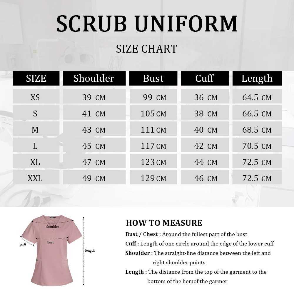 V-neck Short Slved Top Fashion Nurse Uniform Dentist Veterinary Work Uniform Unisex Healthcare Nurse Clothing Scrun Women Mens X250528