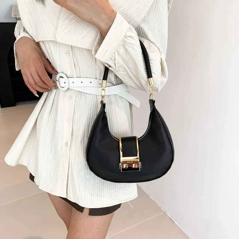 PU Solid Color Single Shoulder Womens Bag Versatile Underarm Bag Y250528