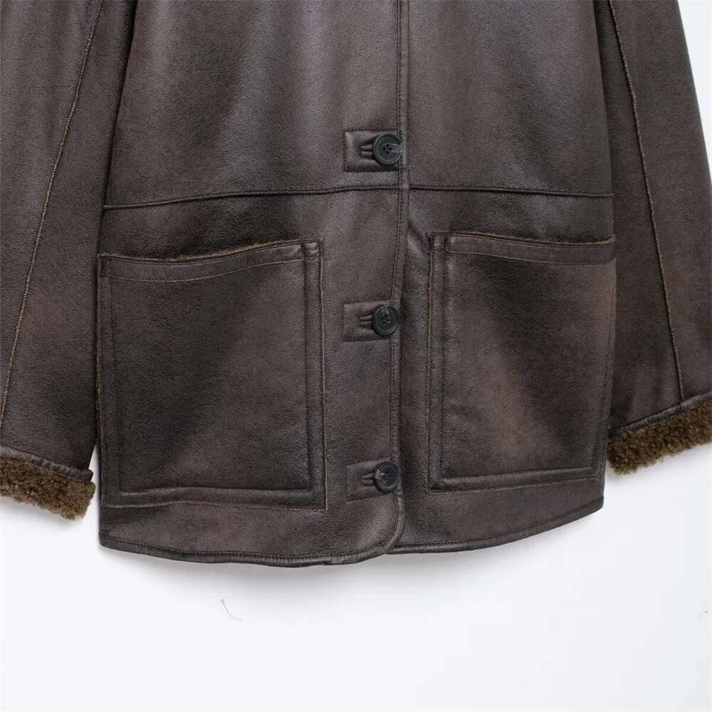 New autumn winter fashion casual women's clothing loose and versatile lapel, double-sided jacket