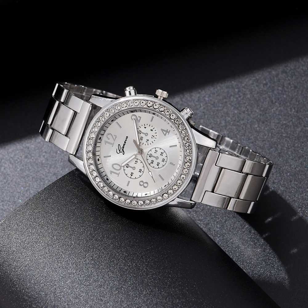 6PCS Set Luxury Watch Women Ring Necklace Earrings Rhinestone Fashion Wristwatch Female Casual Ladies Watches Bracelet Set Clock XJ250527