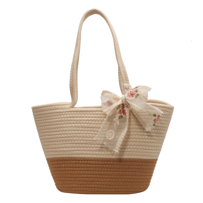 2025 New Large Capacity Woven Fashion Versatile Designer Women's Single Shoulder Beach Handbag Trendy Single Shoulder Bag