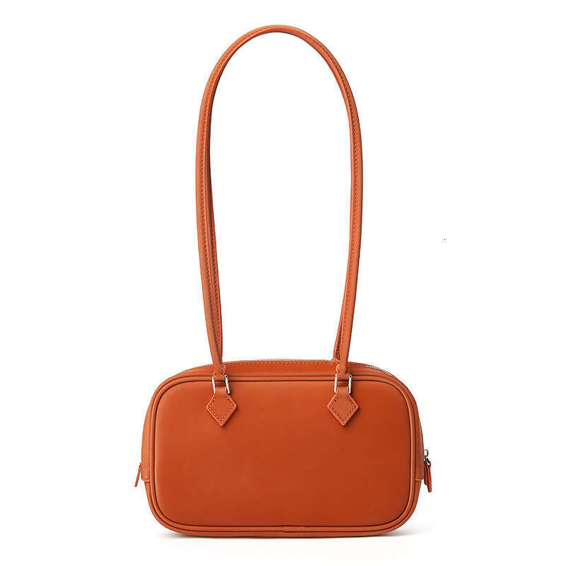 Korean Style Niche Handbag 2024 New Genuine Leather Women's Satin Cowhide Casual Large Capacity Shoulder Crossbody Bag for Women