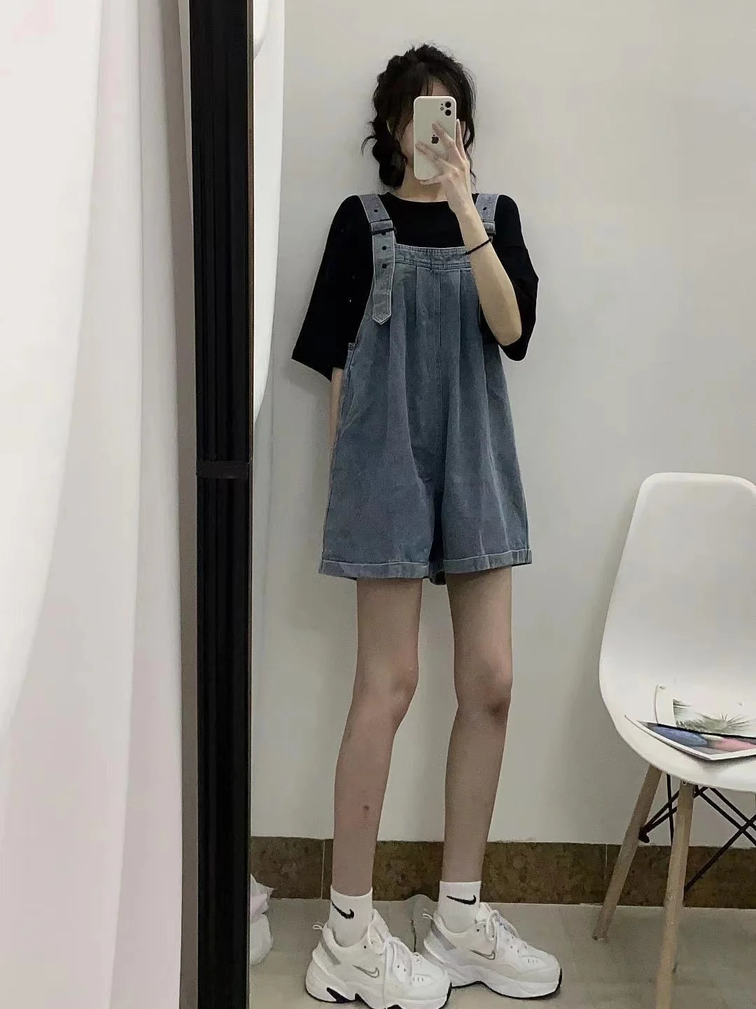 Curled Jeans Suspenders Shorts For Womens Summer Cool And Cute Little Wide Leg Student Loose Jumpers 250523