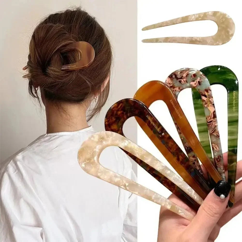Ushaped Hairpin Female Meatball Head Pan Hair Simple Chinese Modern Style Temperament 250519