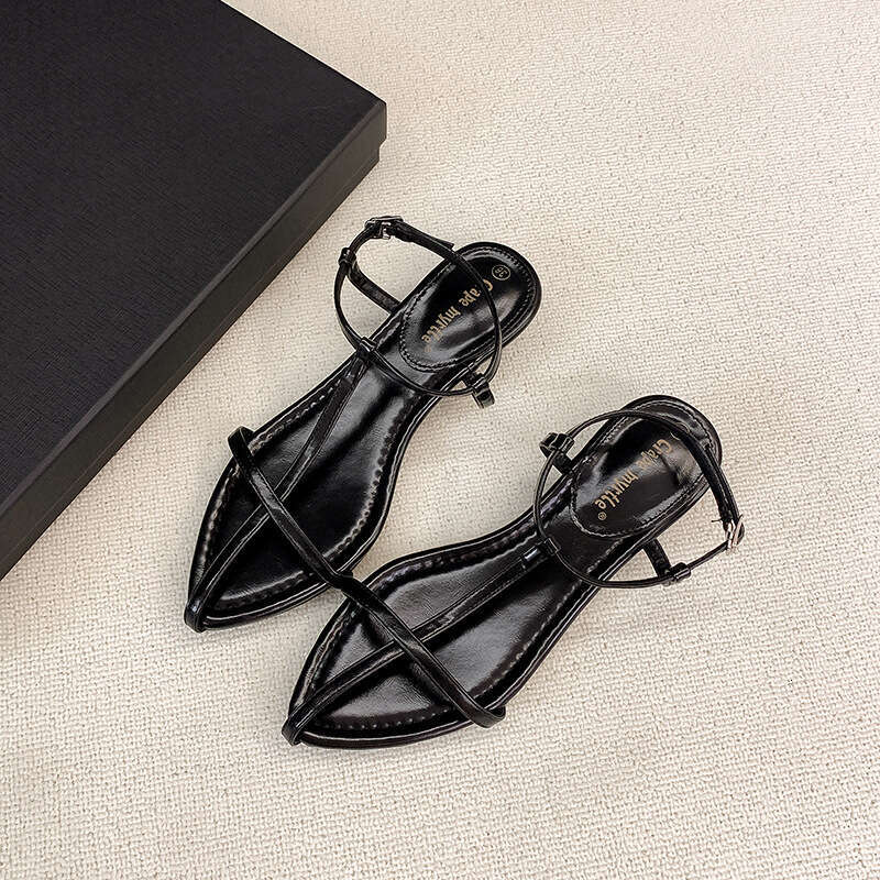Grape Mom Style Elegant Wedge Pointed Personality High Heel One Strap Open Toe Buckle Sandals for Women