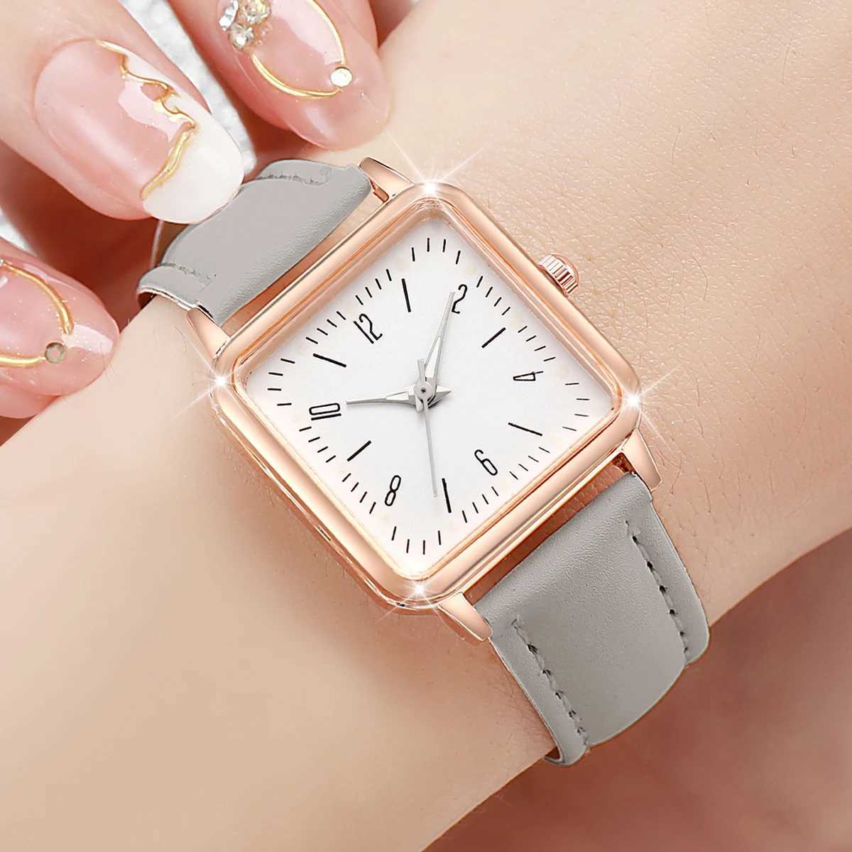 8Pcs/Set Fashion Womens Watch Sweet and Elegant Academy Style Leather Quartz Watch Set (Box Not Included) XJ250527