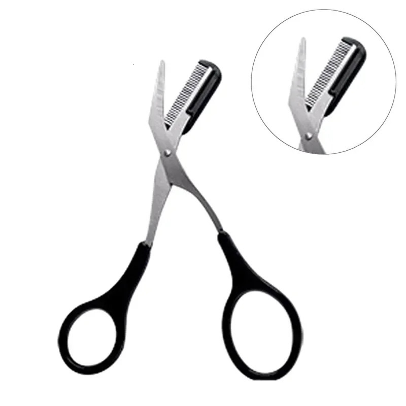 Eyebrow Trimmer Scissor with Comb Female Male Eyelash Scissors Safety Stainless Steel Face Razor Makeup Beauty 250516