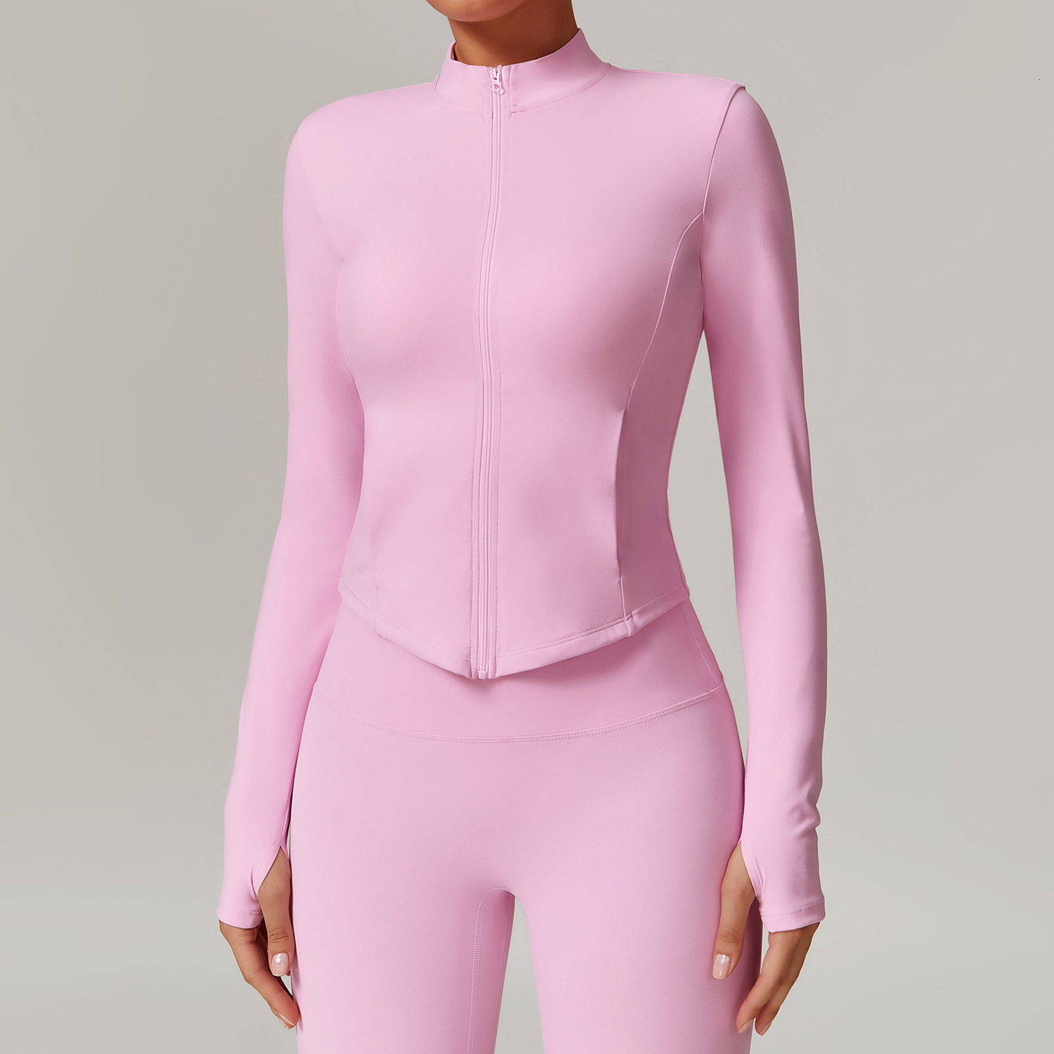 Set Yoga Exchanges Stand Collar Yoga Jacket Fleece Lined Running Windproof Warm Top Sports Fitness Coat 2 Piece Set Women Designer
