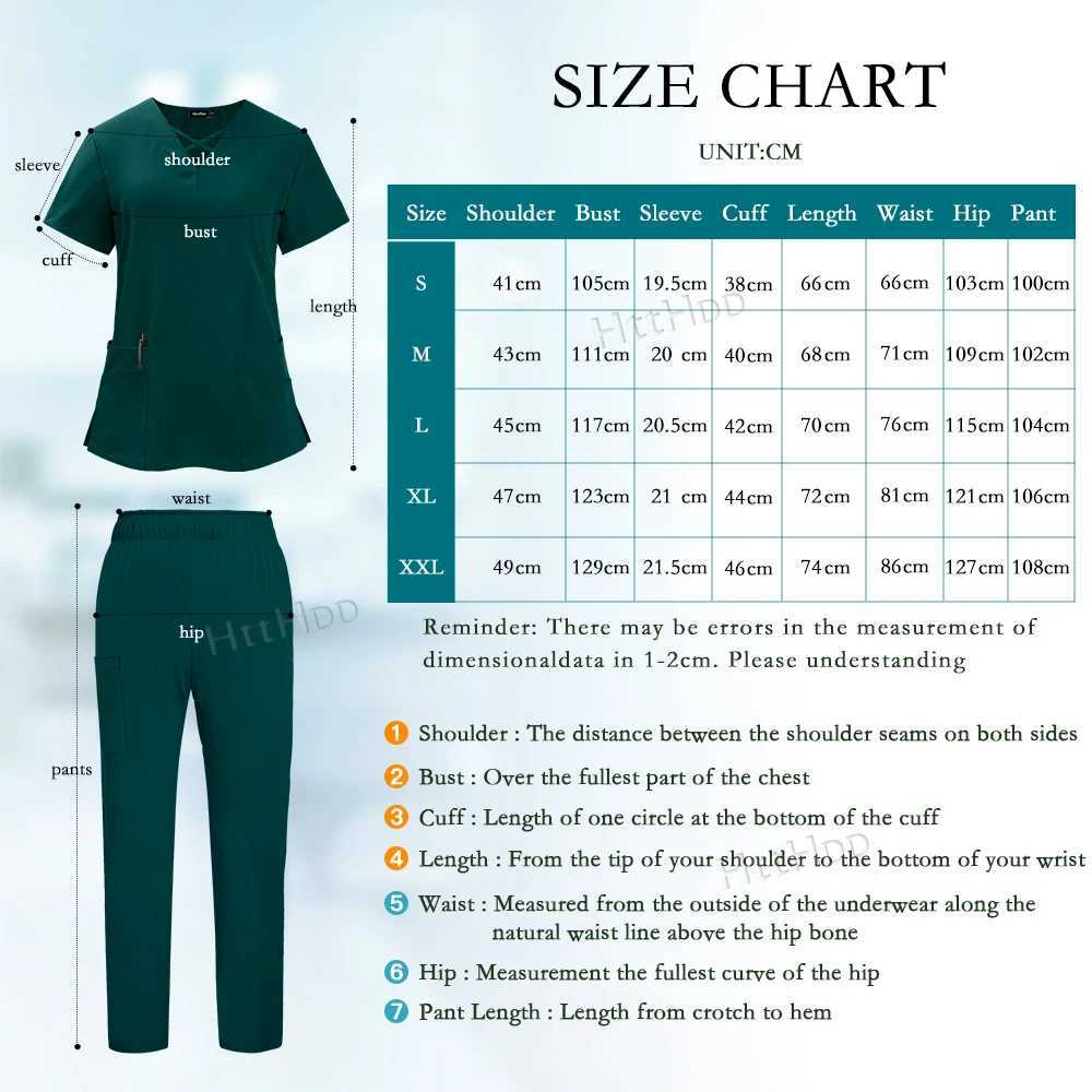 Scrubs Set Nurse Dental Surgery Suit Operating Room Medical Uniform Scrubs Hospital Working Medical Supplies Work Wear X2505281