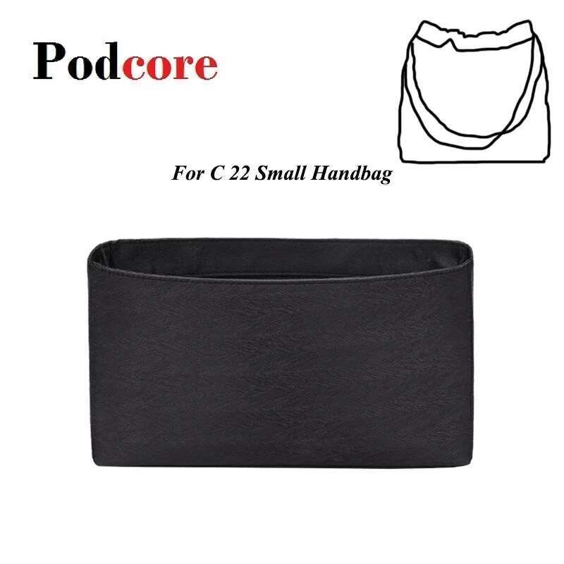 Satin Organizer Insert C 22 Small Multi-Functional Cosmetic Pouch & Scratch-Resistant Inner Protector for Handbag