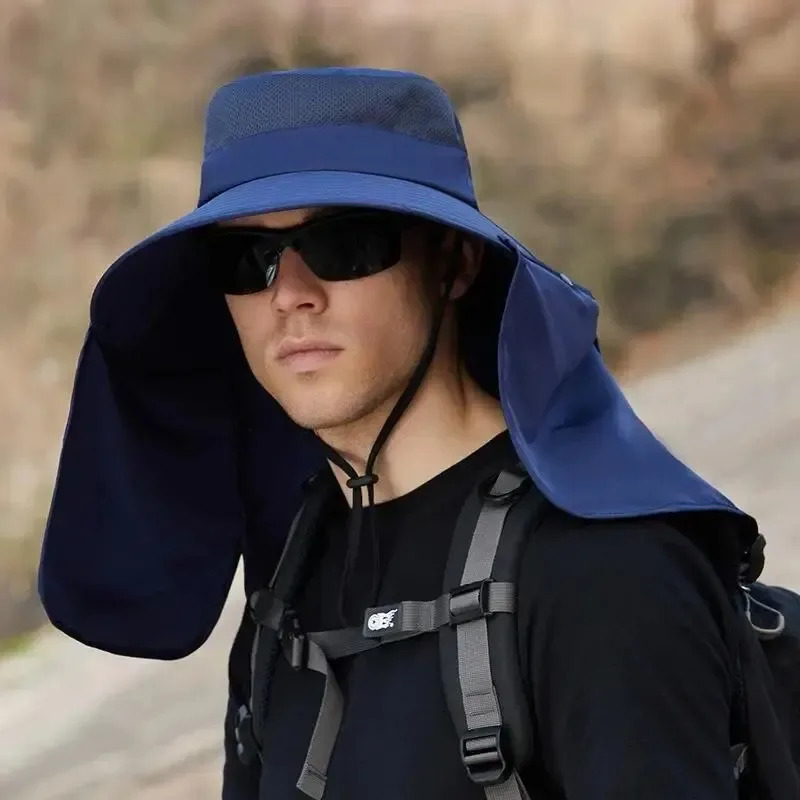 1/2/3PCS Summer Sunshade Fishing Cycling Cap Outdoor Sunscreen Face Covering Hat Oversized Brim Dual-purpose Fisherman Headwear 250523