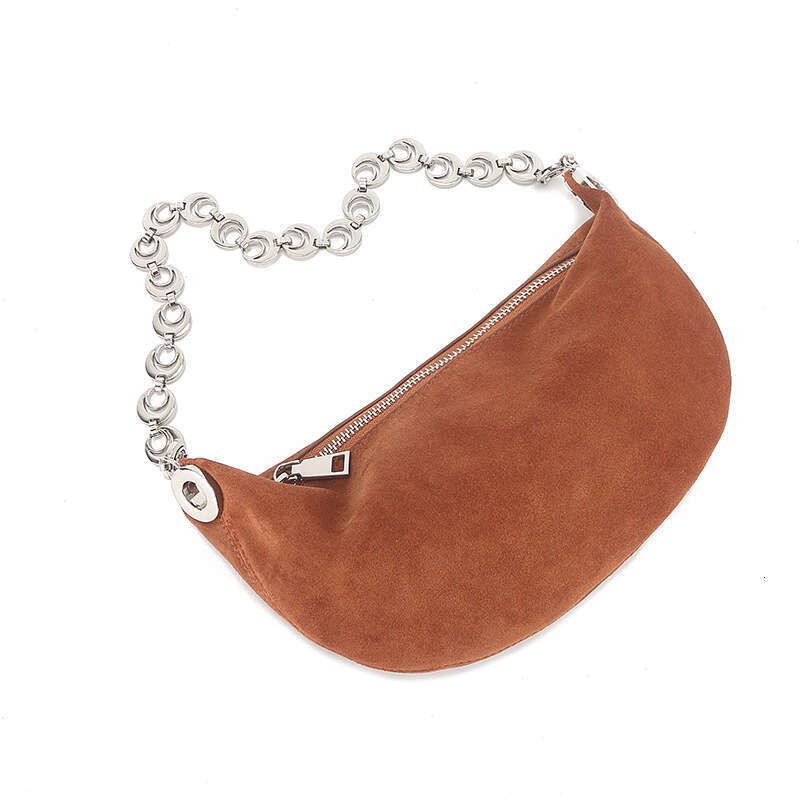 Autumn Winter New High Gloss High-end Exquisite Small Crescent Genuine Leather Matte Shoulder Bag