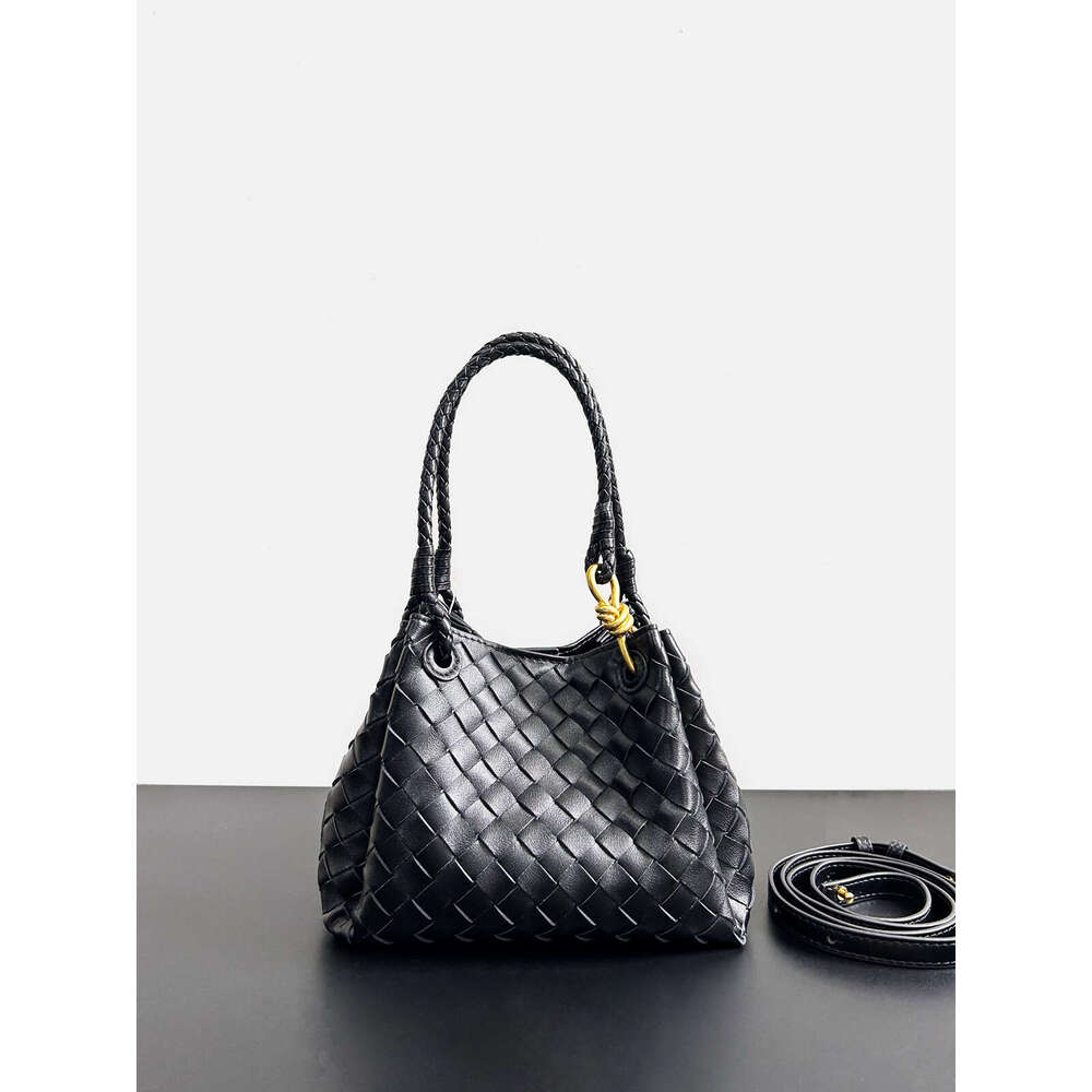 Tote Bag Braided Handbag New Genuine Leather Woven Parachute Shu Qi Same Style Handheld Basket Large Capacity Cowhide Bucket Bag Shoulder Bag