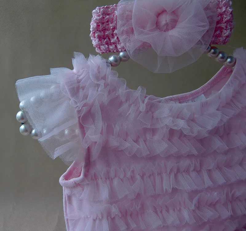 Summer Ruffles Newborn Baby Girl Dress Princess Party Girls Dresses Headbands Infant Costume X250528