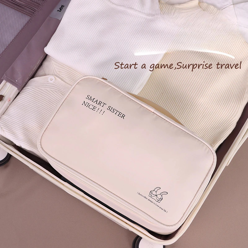 Travel Storage Bag Portable Underwear Pantyhose Socks Organizing Bag Double Layer Large Capacity Luggage Bag Travel Essentials 250526