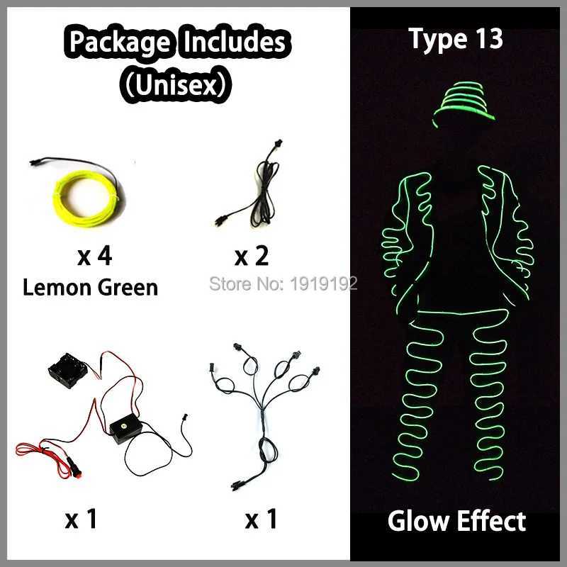 DIY Glowing EL Costume Accessory EL Wire Neon Light DIY Material Self-Make Fluorescent Clothes Luminous Costumes For Dance W250528