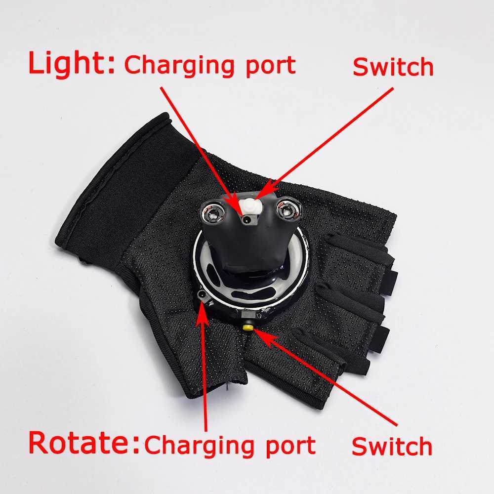 Blue Red Laser Gloves Multicolour Tunnel Effect Auto Rotating Vortex Laser Gloves Light Up Nightclub Dancing Party Laser Show W250528