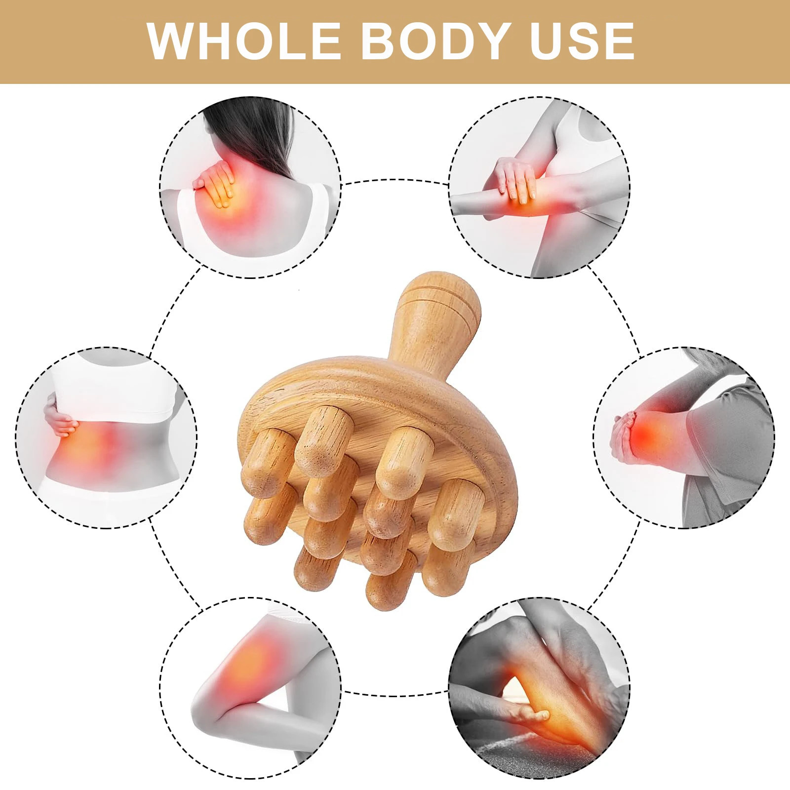 Wooden Mushroom Massager Manual Massage Tool Wood Mushroom Massage Tools Muscle Tension Local Fat Gua Sha for Full Body Use 250519