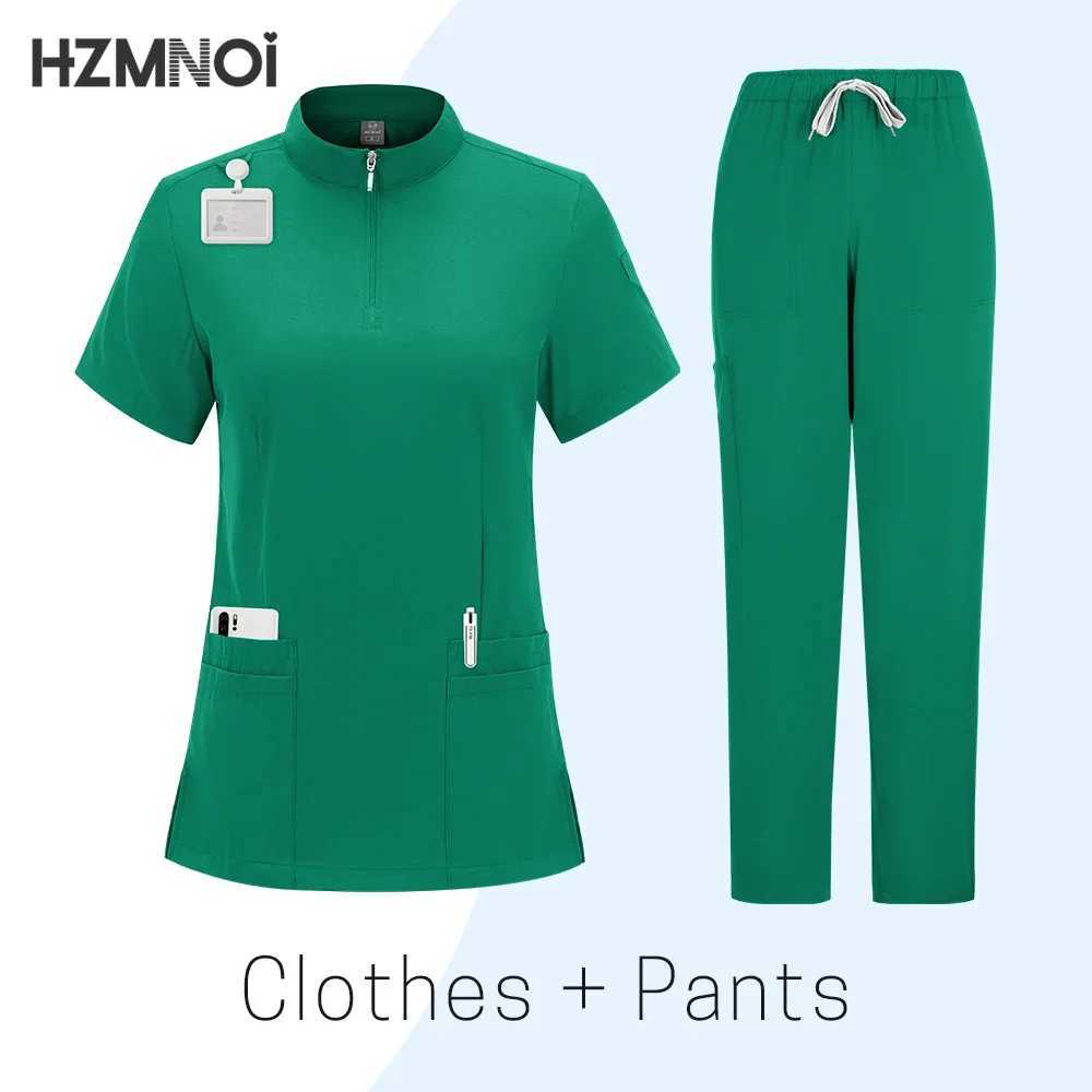 Surgery Scrubs Shirt Short Slve Pet Shop Doctor Nurse Nursing Uniform Set Women Workwear Scrub Tops+pant Medical Uniform X250528