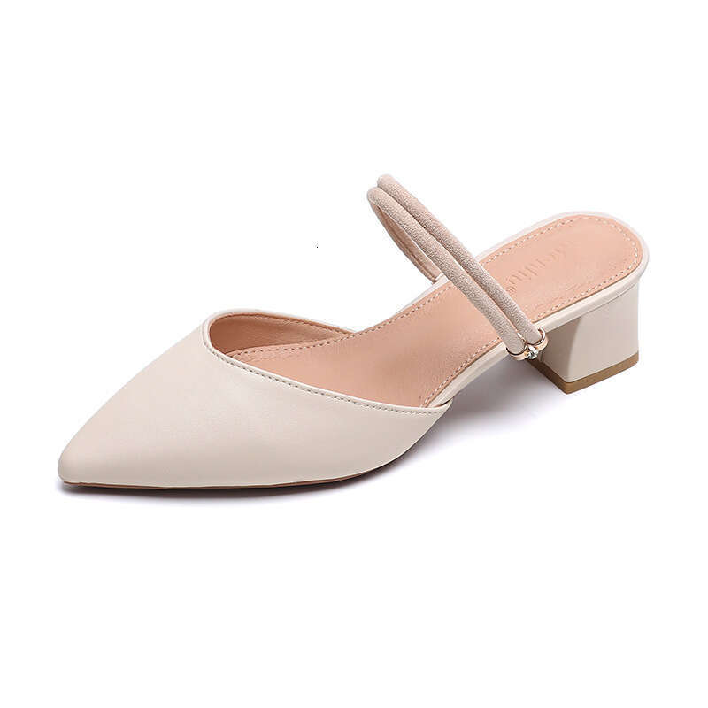 Women's Peep-Toe 2025 New Summer Mid-Heel Chunky Heel Fairy Style Fashion Two-Way Dress Sandals