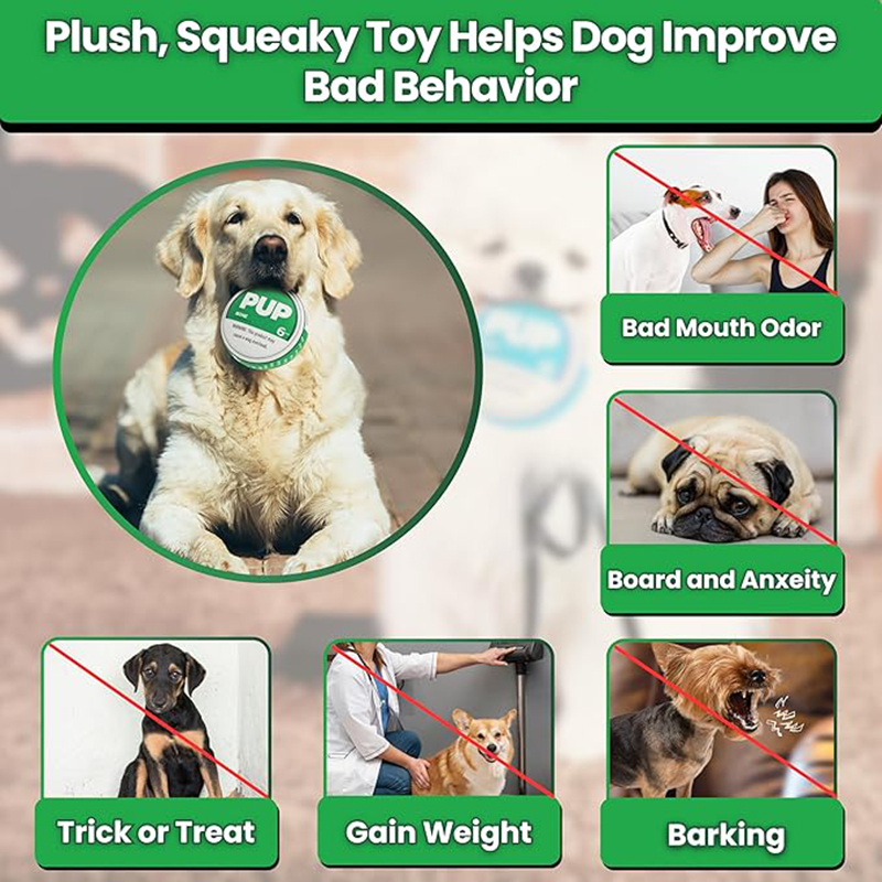 PUP Pouch Dog Toy, Squeaking Dog Plush Toy for Small, Medium, and Large Dogs, Funny Pet Chews Plaything for All Breeds, Cool Stuffed Parody Dog Toys E