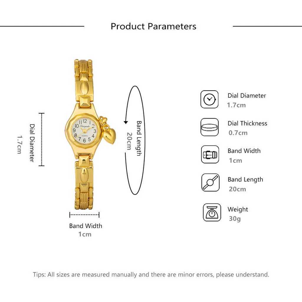 Luxury Gold Plated Women Bracelet Wristwatch Girls Quartz Analog Watch High Quality Watches Stainless Steel Casual Dress WatchesXJ250527