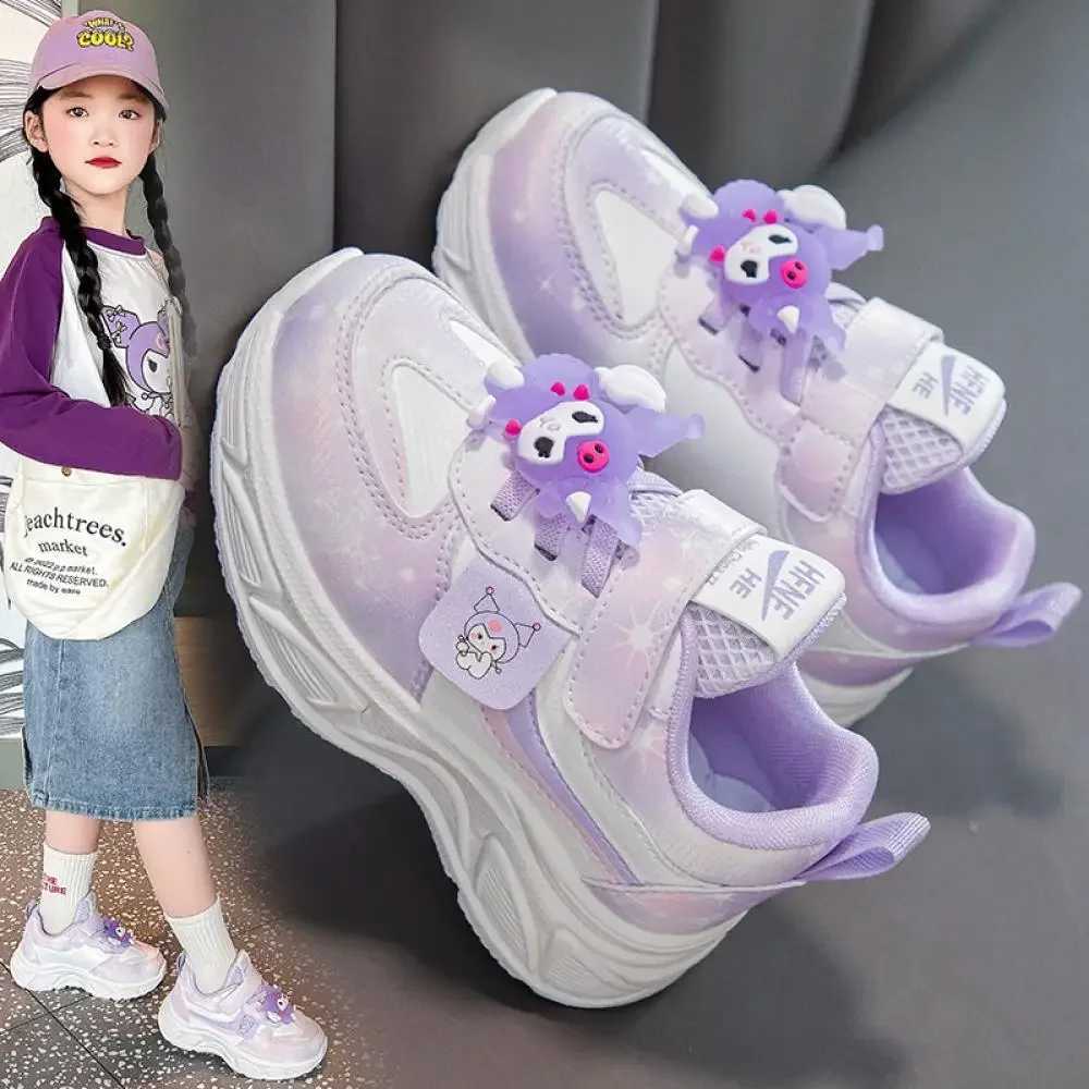 Sanrio Kawaii Sanrio Hello Kitty Kuromi Girls Casual Shoes Hot New Style Spring Autumn Kids Sneakers My Melody Anime Dad Sports Shoes XJ250527