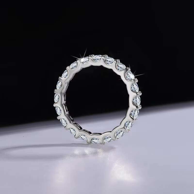 SPJ Wholesale Engagement and Wedding Jewelry Brilliant Cut VVS Moissanite Diamond Rings Fashionable S925 Sterling Silver