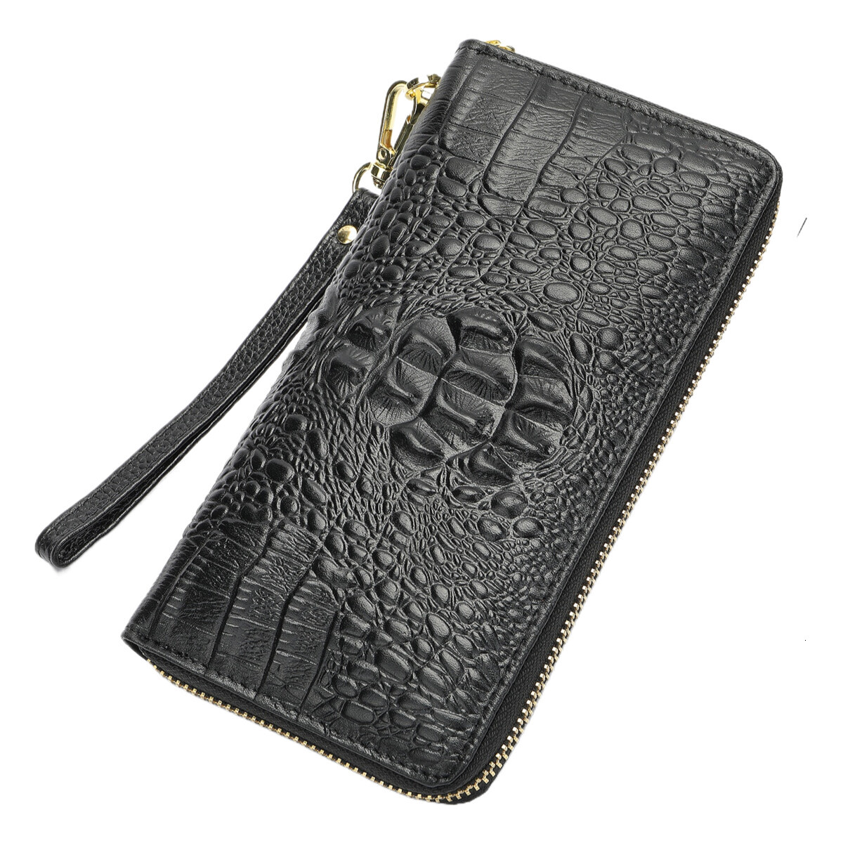 Free Shipping Designer Wallet Women's Leather Long Style Temperament Handbag Crocodile Pattern Head Layer Cowhide Phone Bag Zipper Card Bag Busin