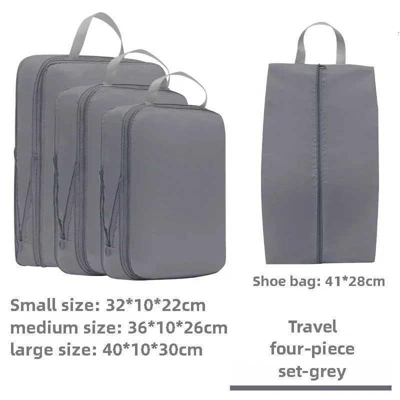 Compressible Packing Travel Storage Bag Cubes Waterproof Suitcase Nylon Portable with Handbag Luggage Organizer Tidy Travel Suit 250526