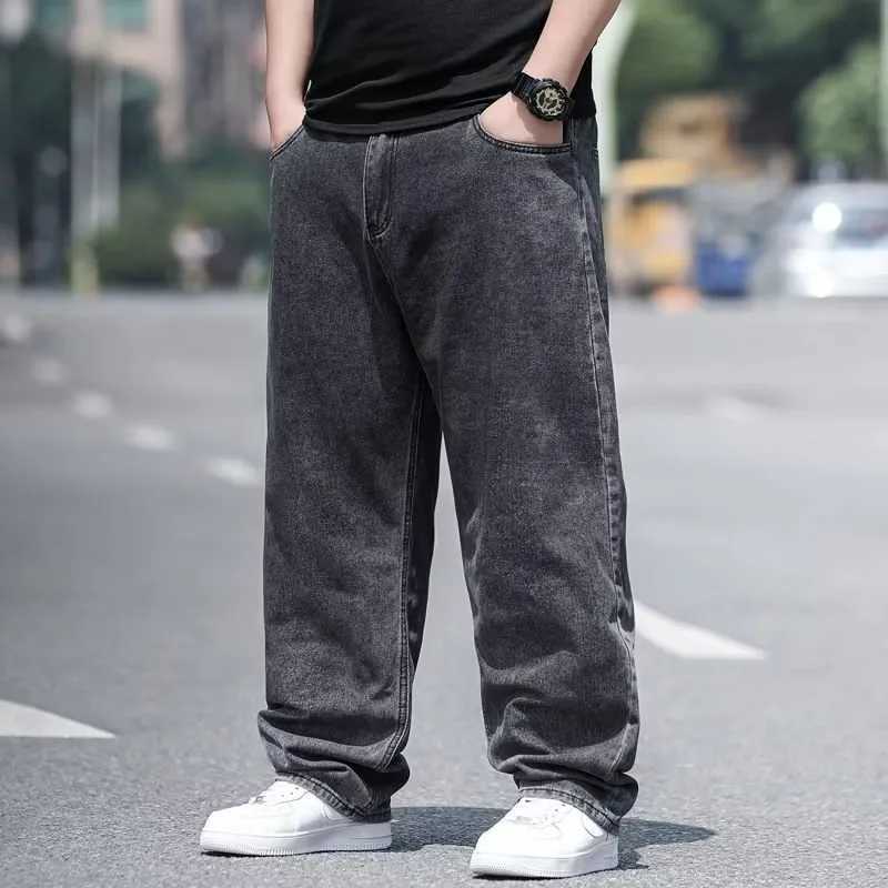 Oversize Jeans for Man Male Jeans Pants Denim Pants Mens Jean Big Size Baggy Y2k Mens Cargo Black New Wide Leg TrousersC250528