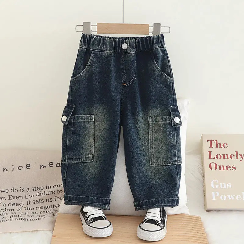 Fashion Spring Kids Jeans Boys Girls Black Children Casual Denim Pants Toddler High Quality 1 2 3 4 5 Years 250528