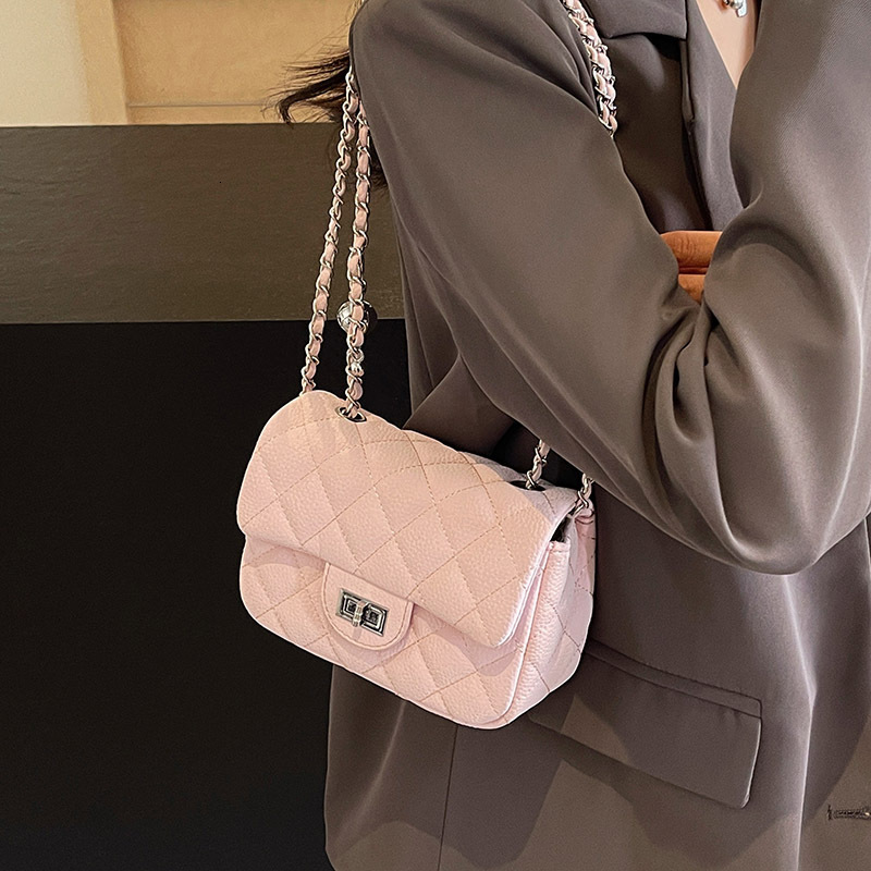 Women's Handbag Free Shipping Designer Bag Luxurious Small Fragrance Style Diamond Grid Embroidery Thread Small Square Bag Premium Chain Shoulder