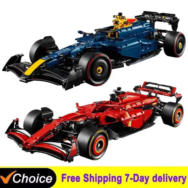 New Technical 1639PCS 42206 42207 F1 Performance RB20 SF24 Race Car Building Blocks Car Collectible Model Car Kit Toy Adult Gift Z250528
