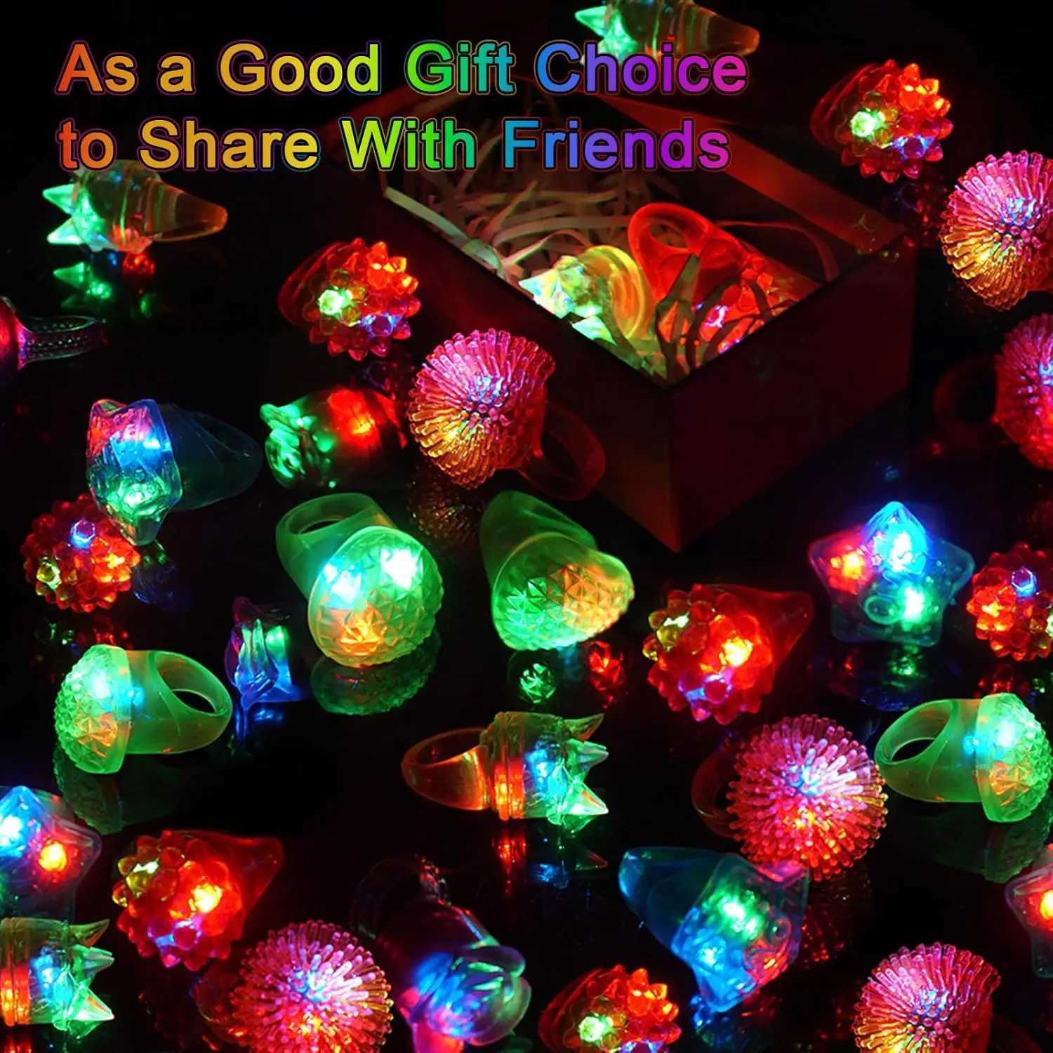 150-Pack LED Light Up Rings 6 Styles Glow in the Dark Party Favors for Kids Adults Birthday Classroom Prizes Raves W250528