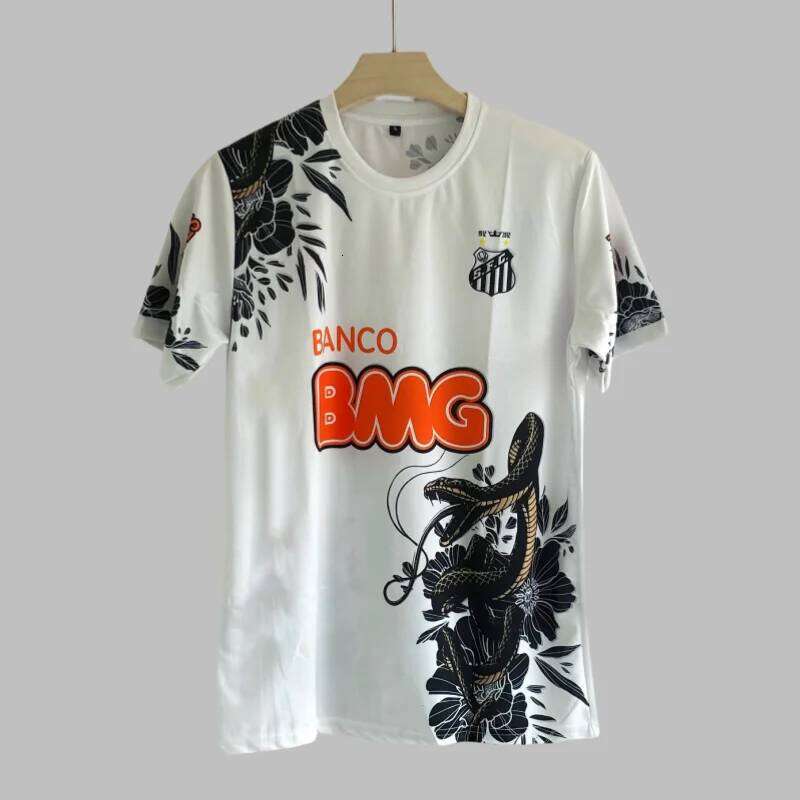 Summer Brazil Santos Neymar Special Edtion Football Jersey Men Women Clothing Breathable Quick Dry Elastic Casual Moto T Shirt