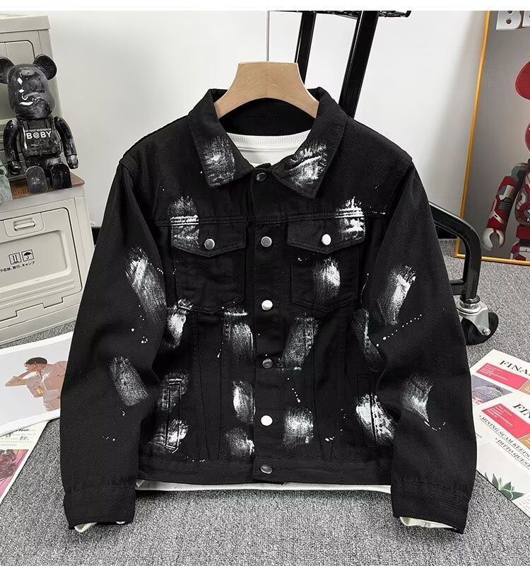 2024 Trendy Mens Vintage Denim Jacket Unisex Street Style Loose Casual Versatile Couples Coat