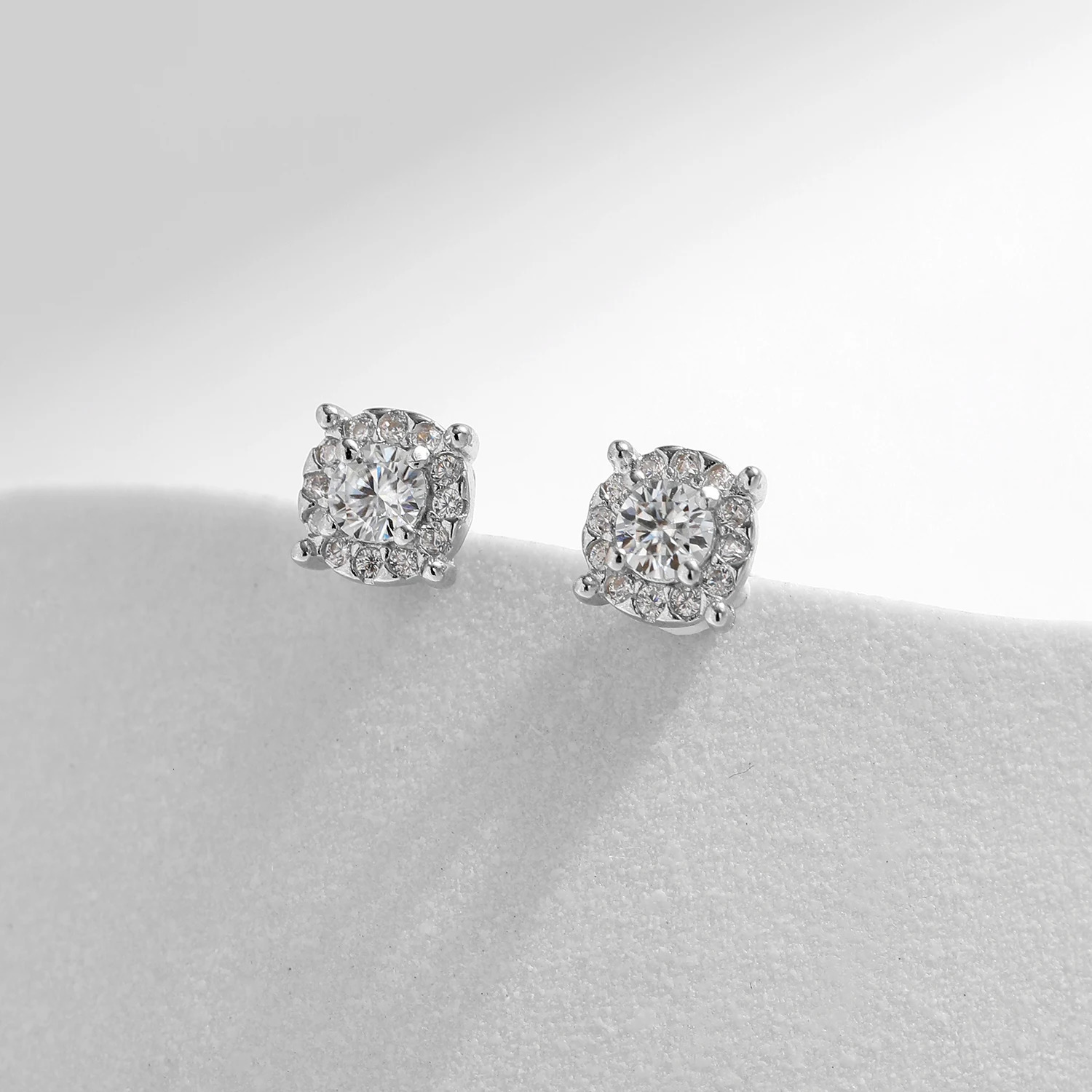 MODIAN D Color Stud Earrings Round Cut Lab Created Diamond 925 Sterling Silver Bridal Jewelry For Women Gifts 250519