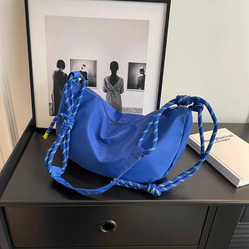 New Nylon Cloth Shoulder Bags Vintage Solid Color Hobos Bag Casual Large Capacity Diagonal Bag Fashion Versatile Women Handbag Y250528