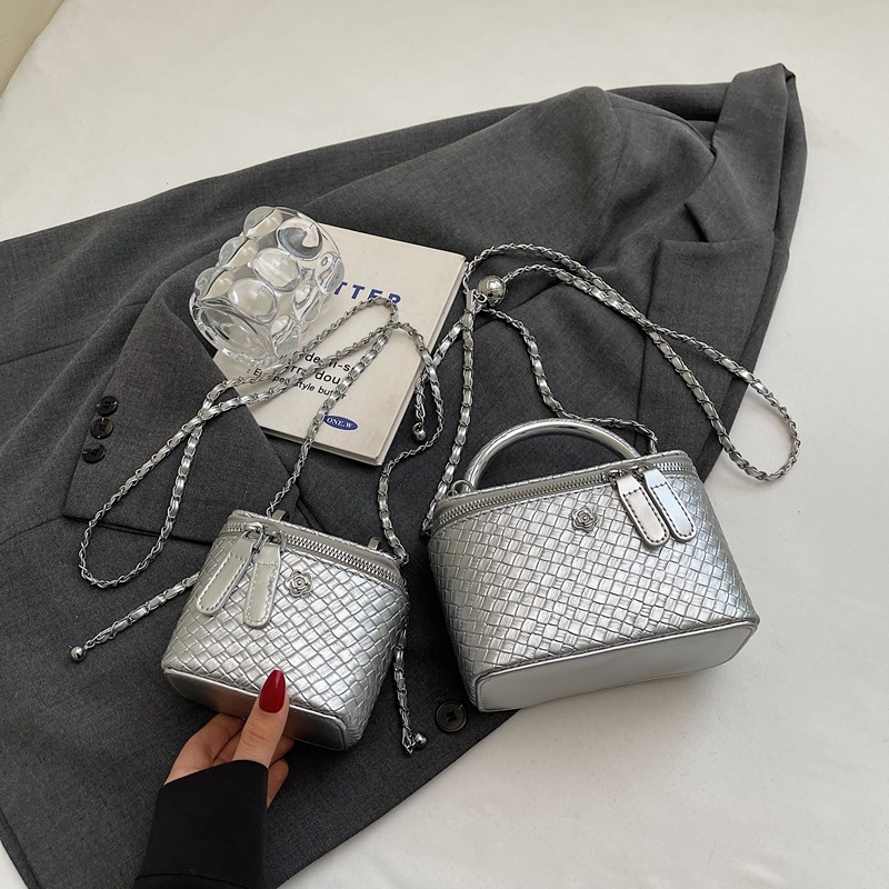 Luxury Brand Designer Bag Xiaoxiangfeng Box Bags Trendy Casual Fashion Chain Weaving Pattern Single Cross Shoulder Handheld Small Square Bag