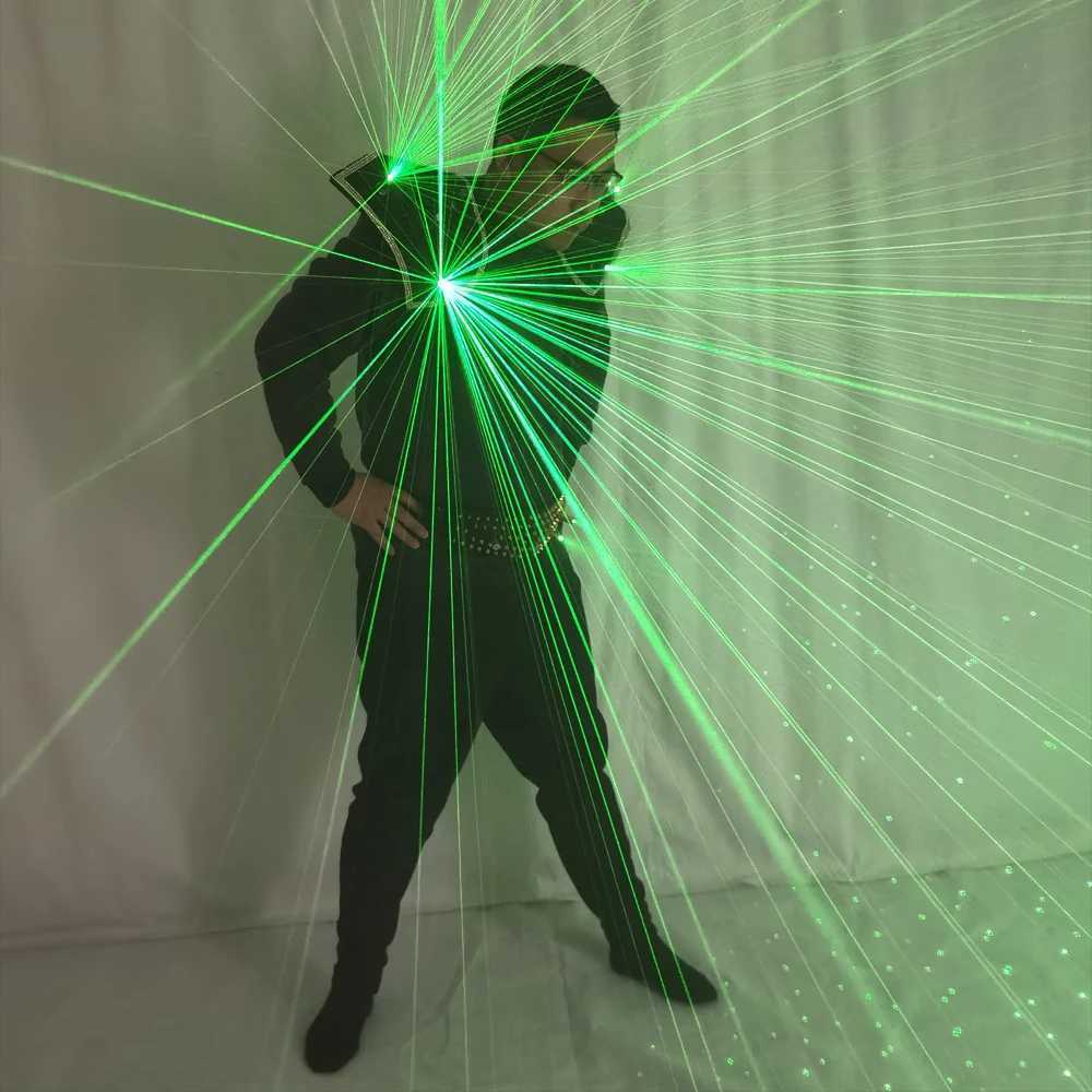 Future Novelty Green Laser Shoulder Vest LED Suit Jacket Starry Sky Laser Line Fireworks Colorful Effect Stage Performance W250528