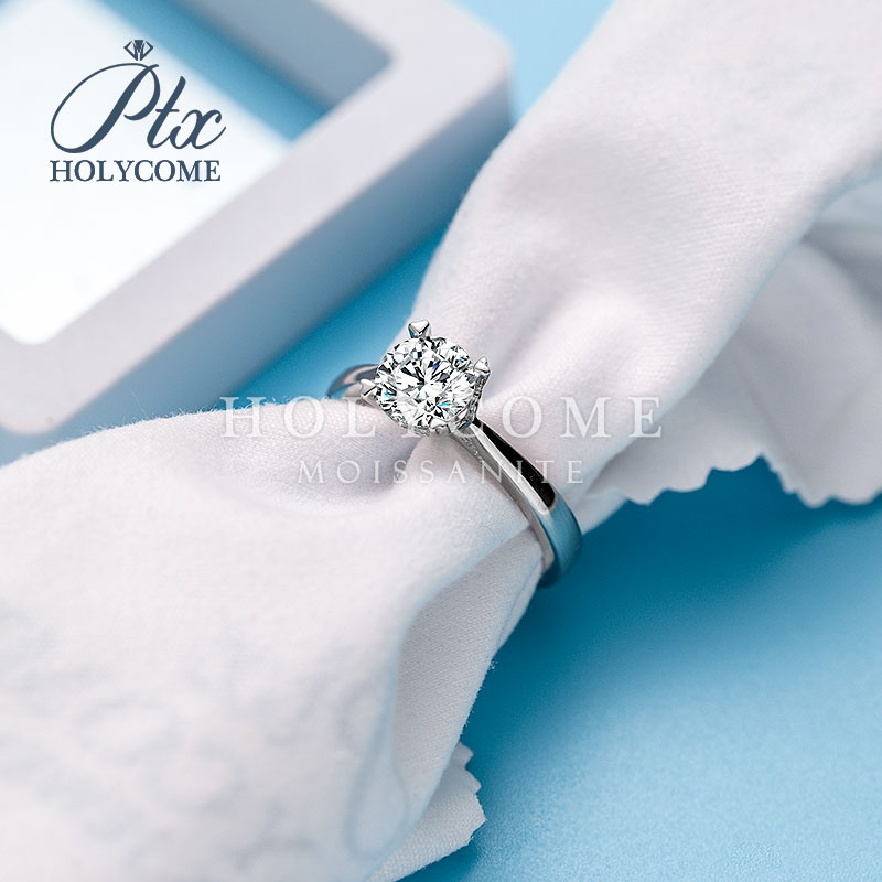 Heart Claw Four Prong Design Moissanite Ring 925 Sterling Silver Solitaire Moissanite Jewellery Women Fashion 1Ct Ring Jewelry Wholesale Wedding Ring